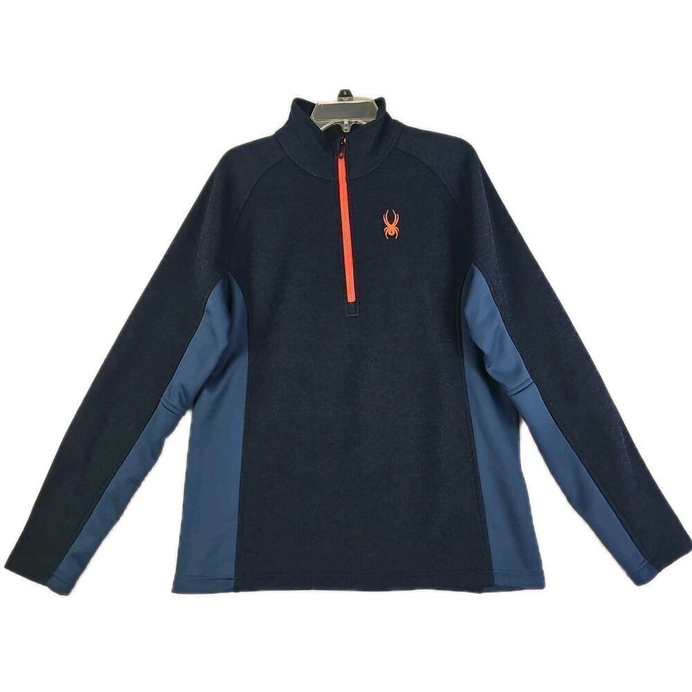 Spyder ~Men's Size L~Navy Blue Long Sleeve Outbound Half Zip Pullover Sweatshirt
